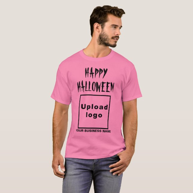 Business Halloween Greeting on Pink T-Shirt (Front Full)