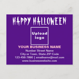 Business Halloween Greeting on Purple Postcard