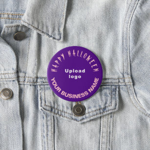 Business Halloween Greeting on Purple Round Shape Button
