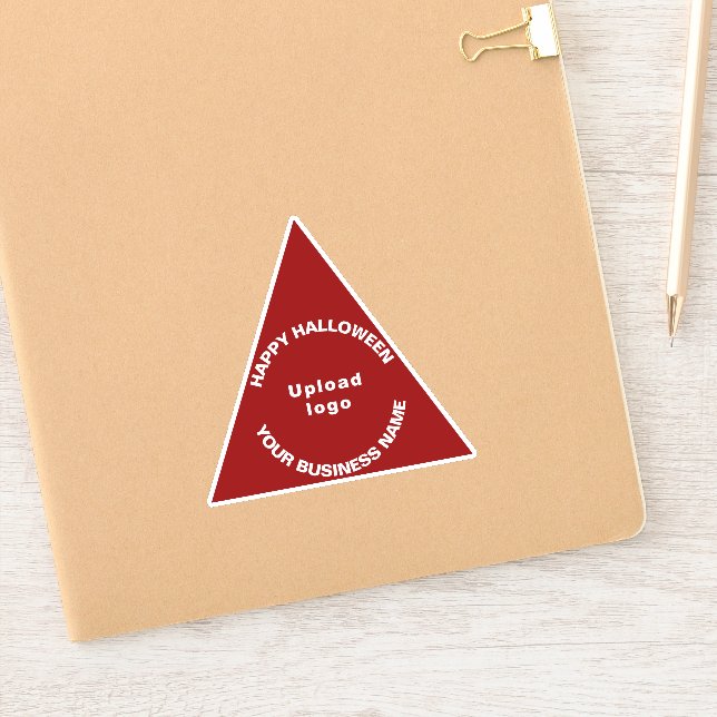 Business Halloween Greeting on Red Triangle Vinyl Sticker (Notebook)