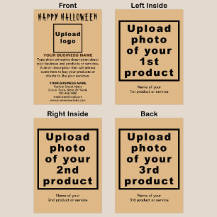 Business Halloween Light Brown Folded Holiday Card