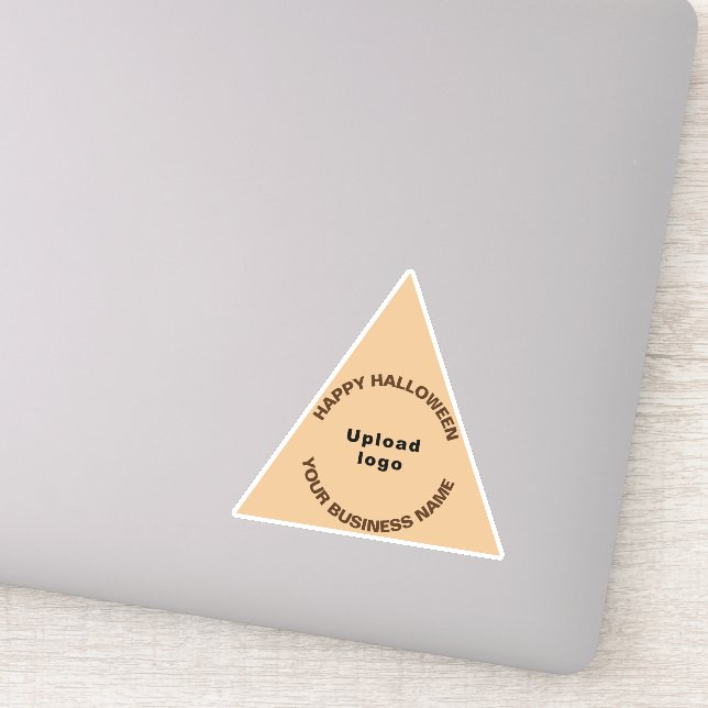Business Halloween Light Brown Triangle Vinyl Sticker (Detail)