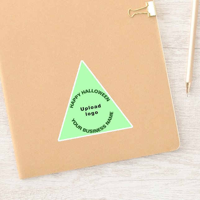 Business Halloween Light Green Triangle Vinyl Sticker (Notebook)