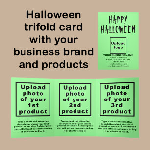 Business Halloween Light Green Trifold Card