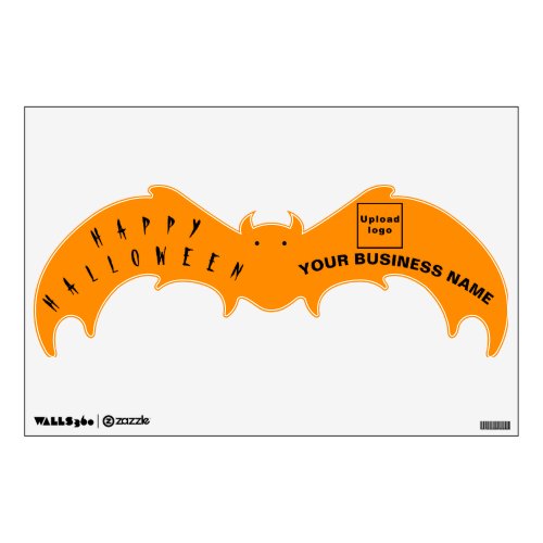 Business Halloween Orange Bat Shape Wall Decal