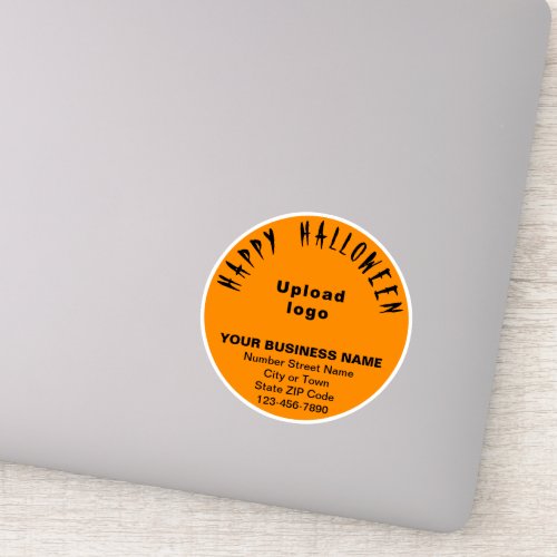 Business Halloween Orange Color Round Vinyl Sticker
