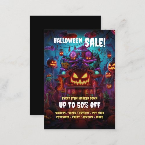 Business Halloween Party Sale Mini Flyer Cards