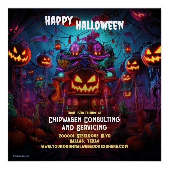Business Halloween Party Sale Promotional Poster (Front)
