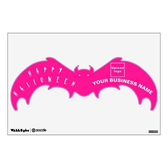 Business Halloween Pink Bat Shape Wall Decal (Front)