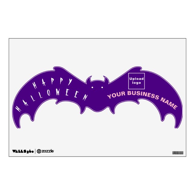 Business Halloween Purple Bat Shape Wall Decal (Front)