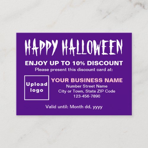 Business Halloween Purple Discount Card