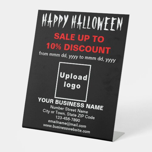 Business Halloween Sale on Black Pedestal Sign