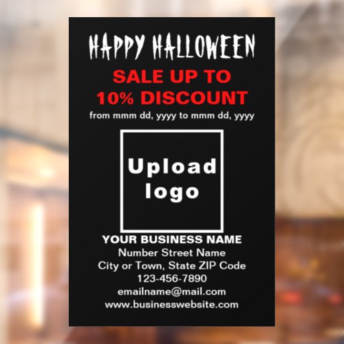 Business Halloween Sale on Black Window Cling