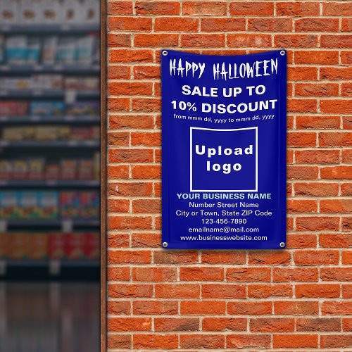 Business Halloween Sale on Blue Banner