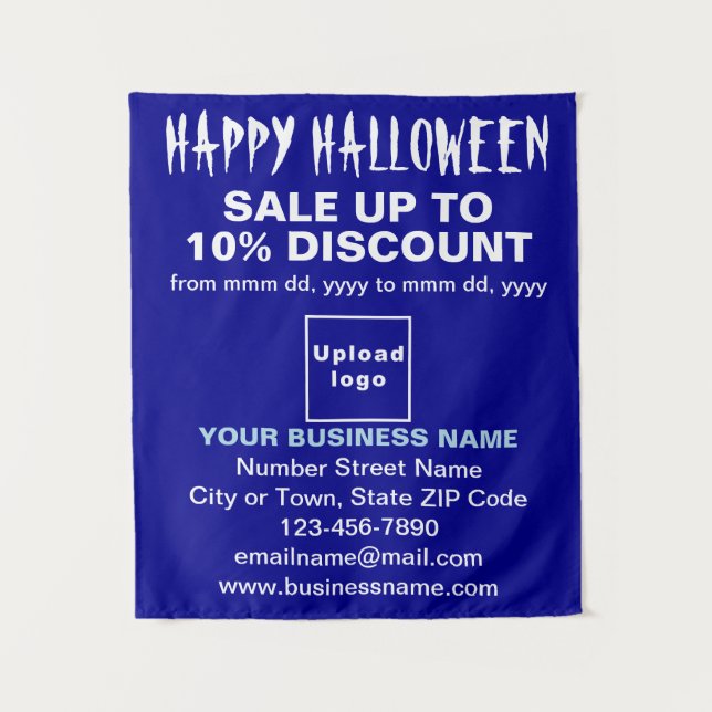 Business Halloween Sale on Blue Tapestry (Front)