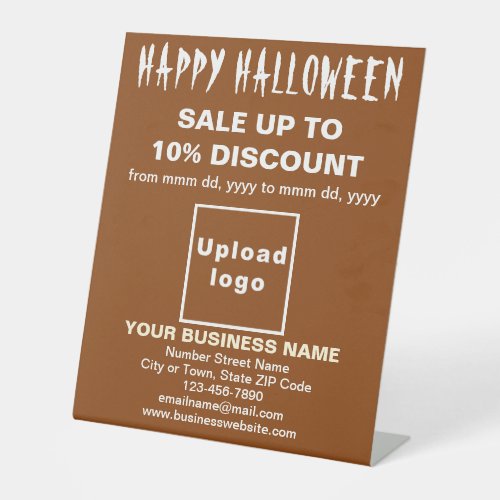 Business Halloween Sale on Brown Pedestal Sign