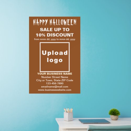 Business Halloween Sale on Brown Wall Decal