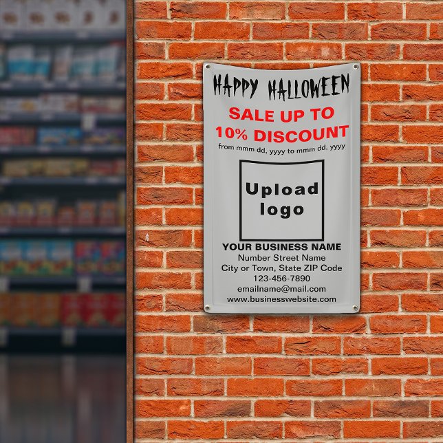 Business Halloween Sale on Gray Banner (Attract more customers this holiday. Business Halloween sale on gray banner.)