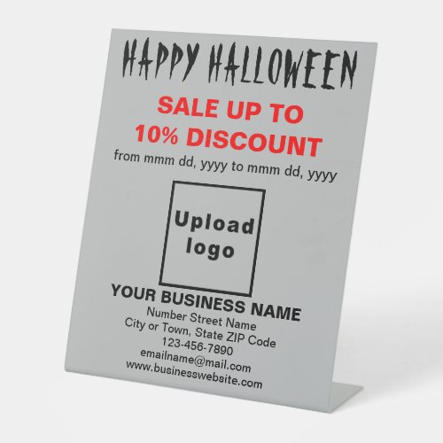 Business Halloween Sale on Gray Pedestal Sign