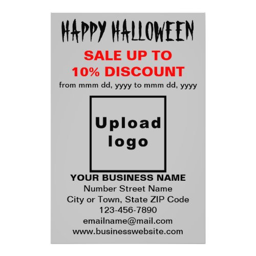 Business Halloween Sale on Gray Photo Paper