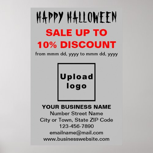 Business Halloween Sale on Gray Poster