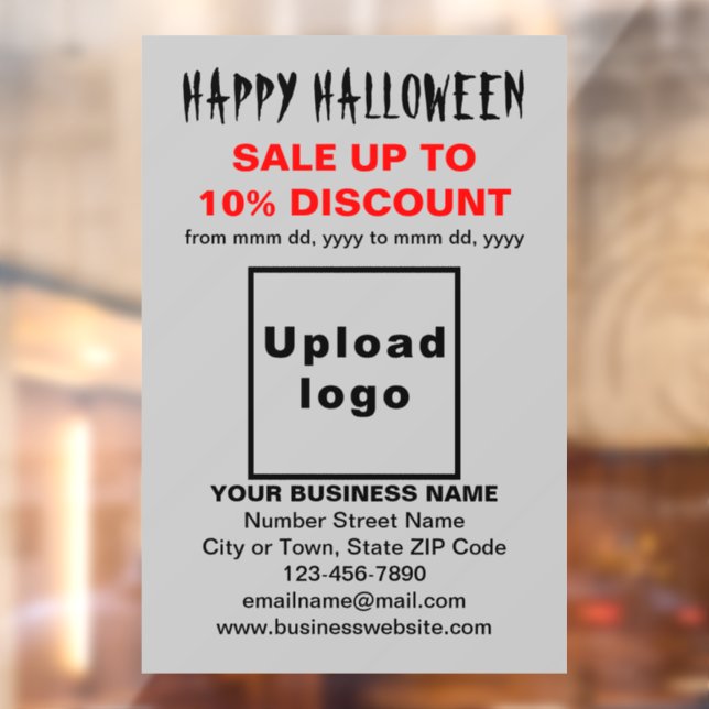 Business Halloween Sale on Gray Window Cling (Sheet 2)