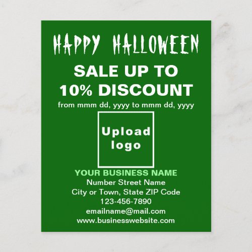 Business Halloween Sale on Green Flyer