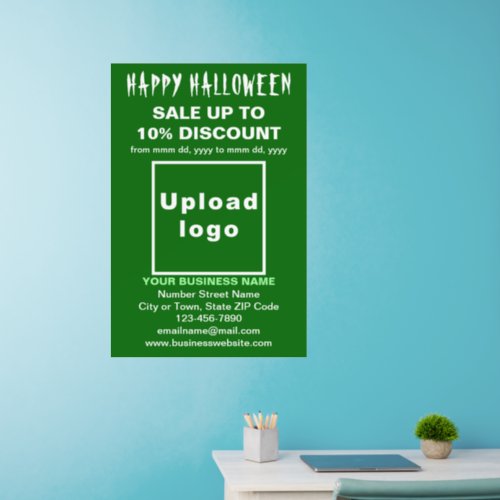 Business Halloween Sale on Green Wall Decal