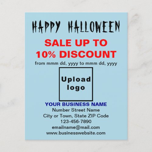 Business Halloween Sale on Light Blue Flyer