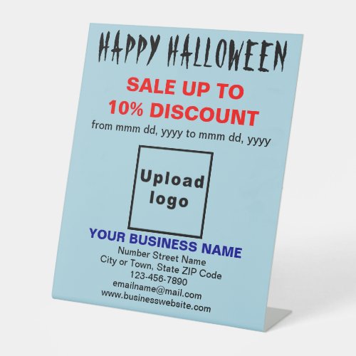 Business Halloween Sale on Light Blue Pedestal Sign