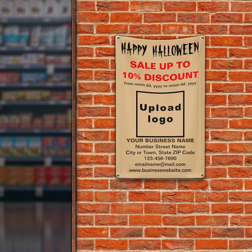 Business Halloween Sale on Light Brown Banner