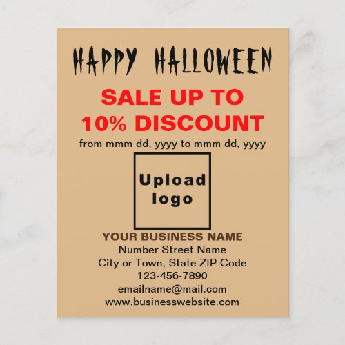 Business Halloween Sale on Light Brown Flyer