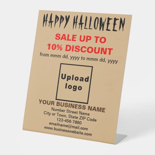 Business Halloween Sale on Light Brown Pedestal Sign