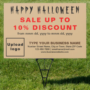 Business Halloween Sale on Light Brown Yard Sign