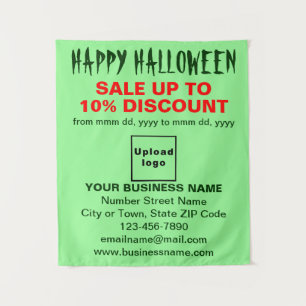 Business Halloween Sale on Light Green Tapestry