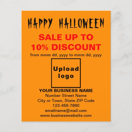 Business Halloween Sale on Orange Color Flyer