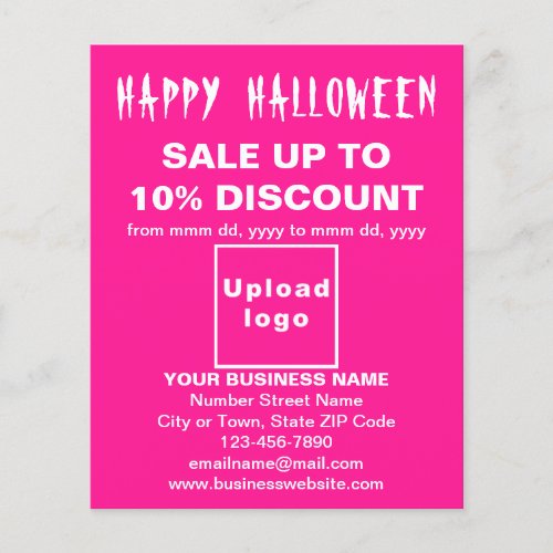 Business Halloween Sale on Pink Flyer