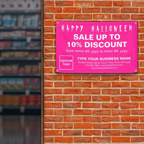 Business Halloween Sale on Pink Rectangle Banner