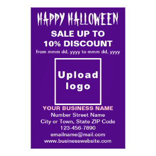 Business Halloween Sale on Purple Photo Paper Print