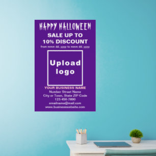 Business Halloween Sale on Purple Wall Decal