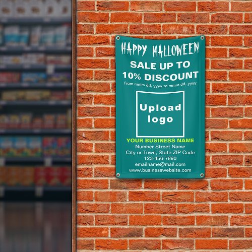Business Halloween Sale on Teal Green Banner