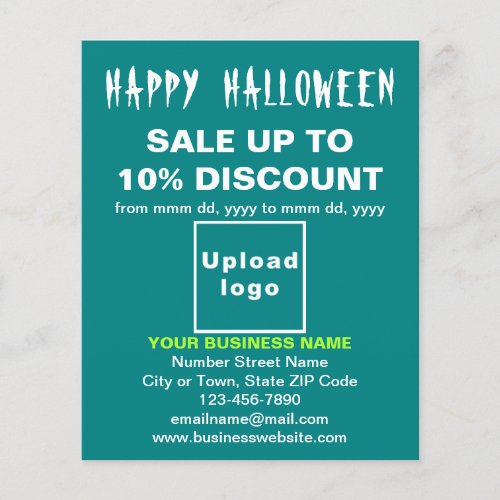 Business Halloween Sale on Teal Green Flyer