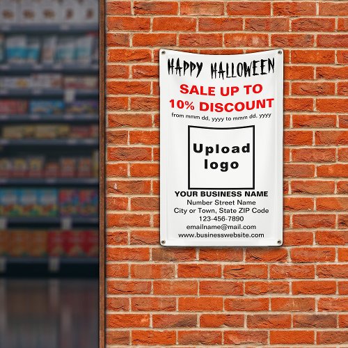 Business Halloween Sale on White Banner