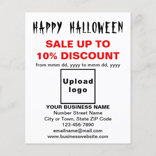 Business Halloween Sale on White Flyer