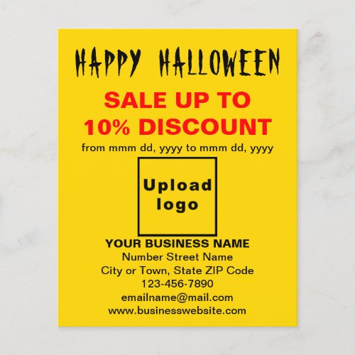 Business Halloween Sale on Yellow Flyer