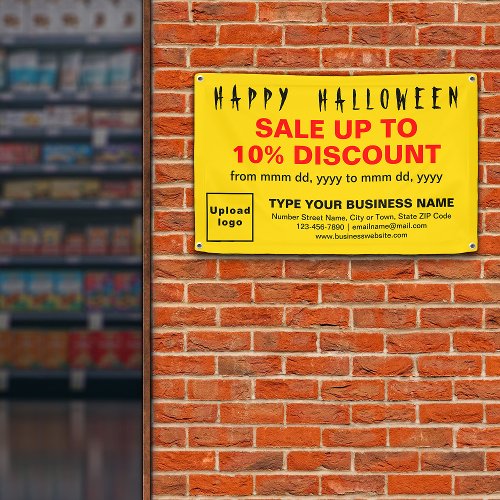 Business Halloween Sale on Yellow Rectangle Banner