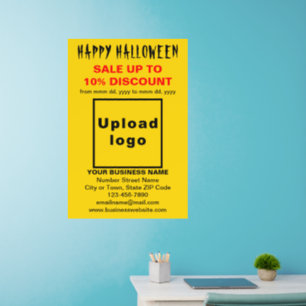 Business Halloween Sale on Yellow Wall Decal