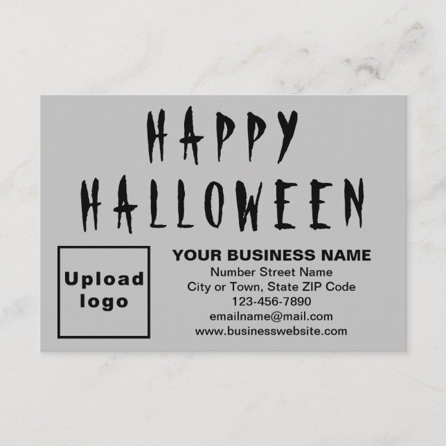 Business Halloween Small Gray Flat Card (Front)