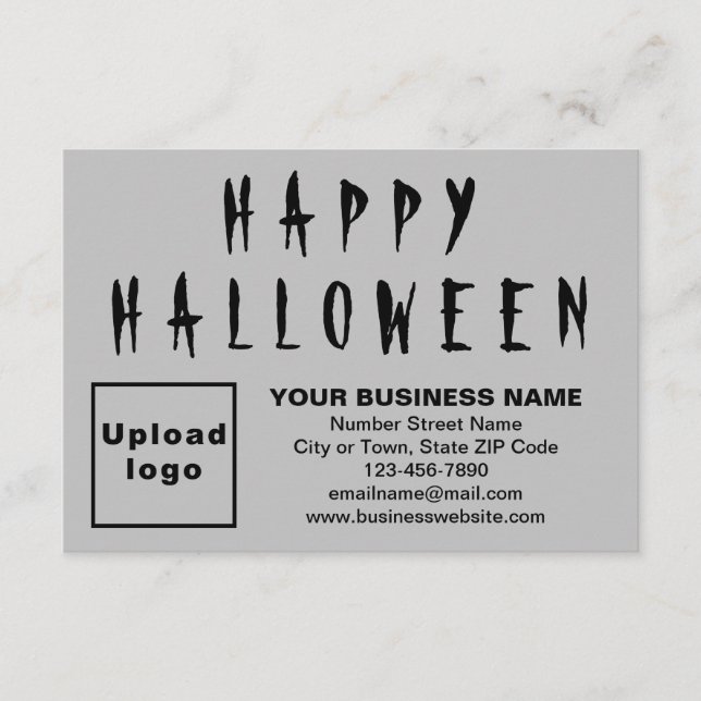 Business Halloween Small Gray Flat Greeting Card (Front)