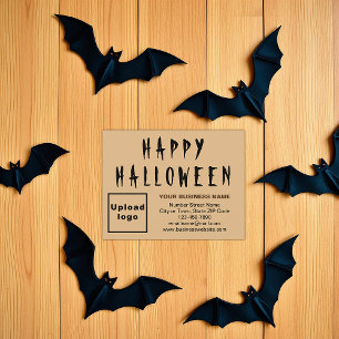 Business Halloween Small Light Brown Flat Holiday Card